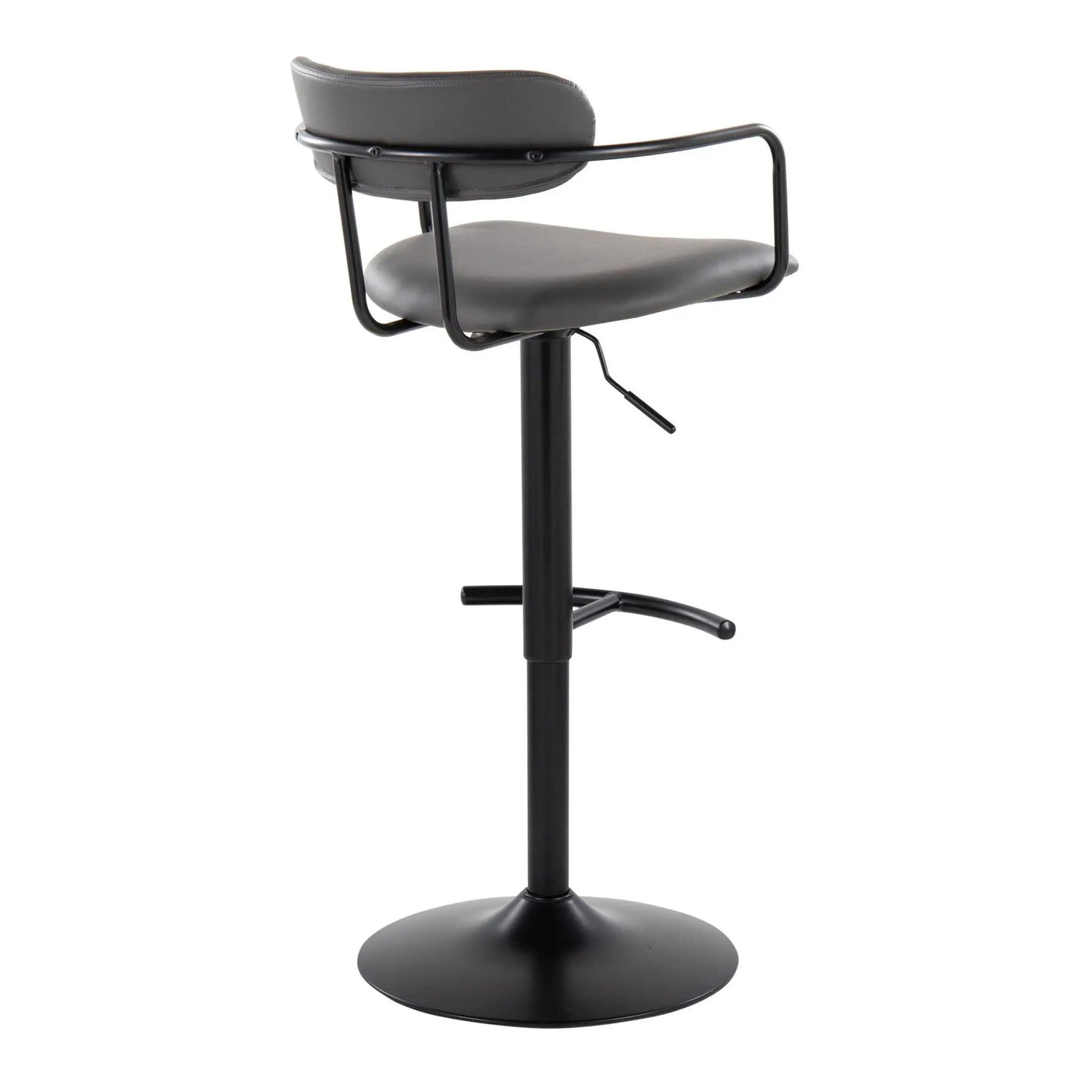 Demi - Contemporary Adjustable Height Barstool With Swivel With Rounded T Footrest (Set of 2) by HouseOfZazla