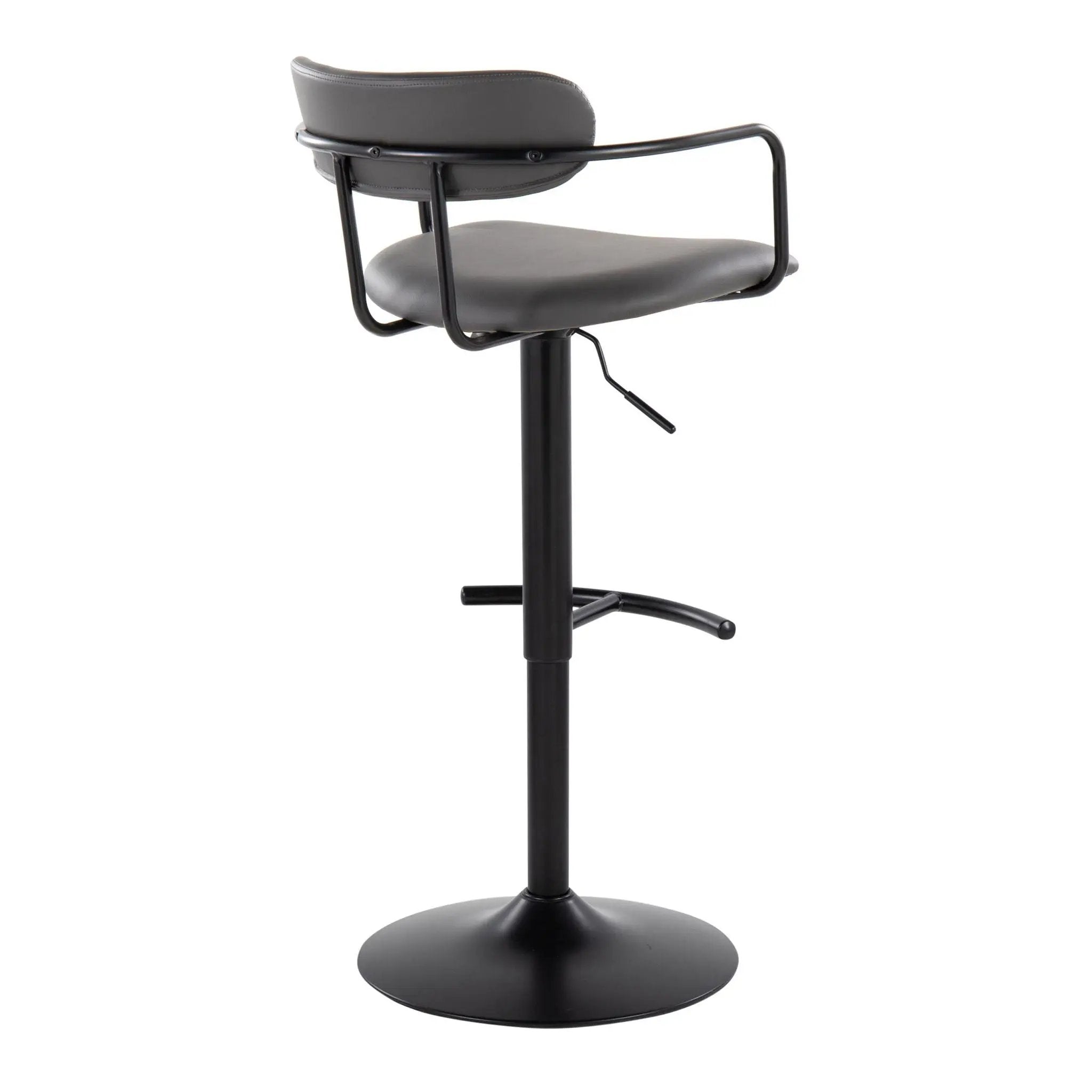 Demi - Contemporary Adjustable Height Barstool With Swivel With Rounded T Footrest (Set of 2) by HouseOfZazla