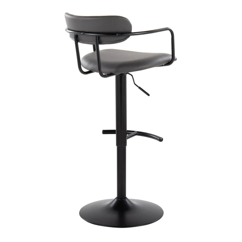 Demi - Contemporary Adjustable Height Barstool With Swivel With Rounded T Footrest (Set of 2) by HouseOfZazla