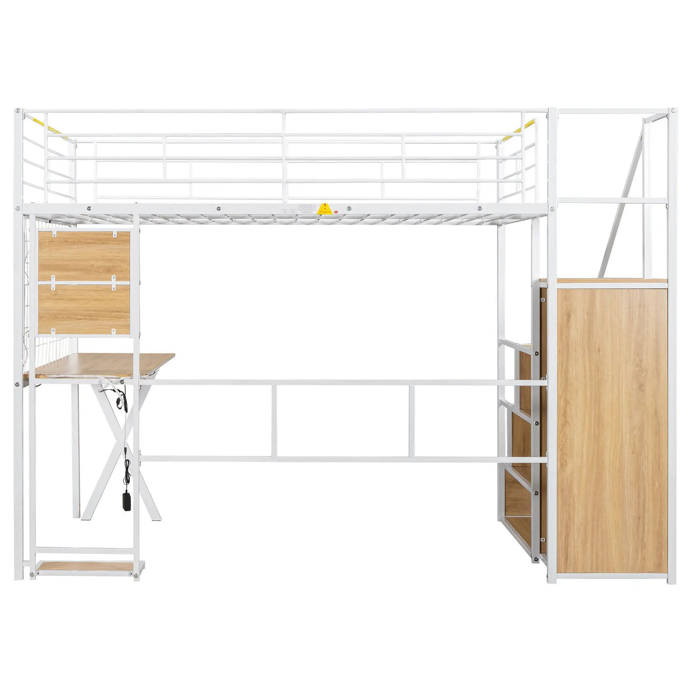 Loft Bed With Built In Work Station, Wardrobe, Storage Staircase And LED by HouseOfZazla