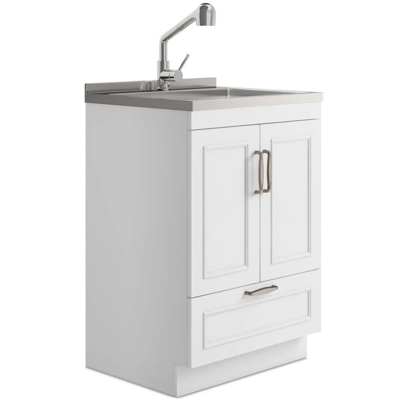 Cardinal - Laundry Cabinet With Faucet And Sink - White - Wood by HouseOfZazla