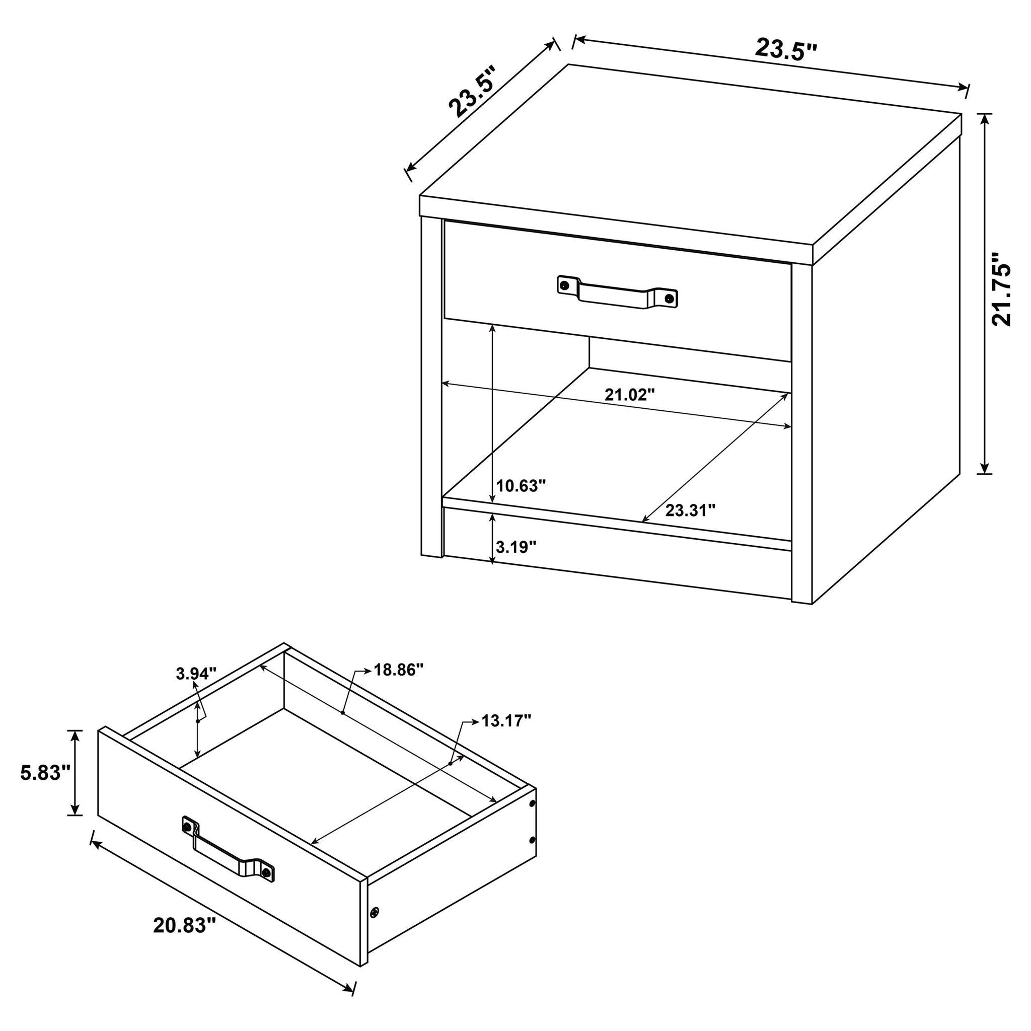 Nuberg - 1 Drawer Table - Gray by HouseOfZazla