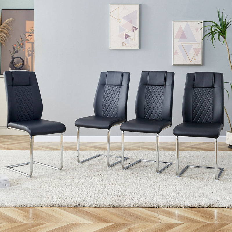 Modern Dining Chairs With Padded Seat, Metal Legs by Unique Piece Furniture