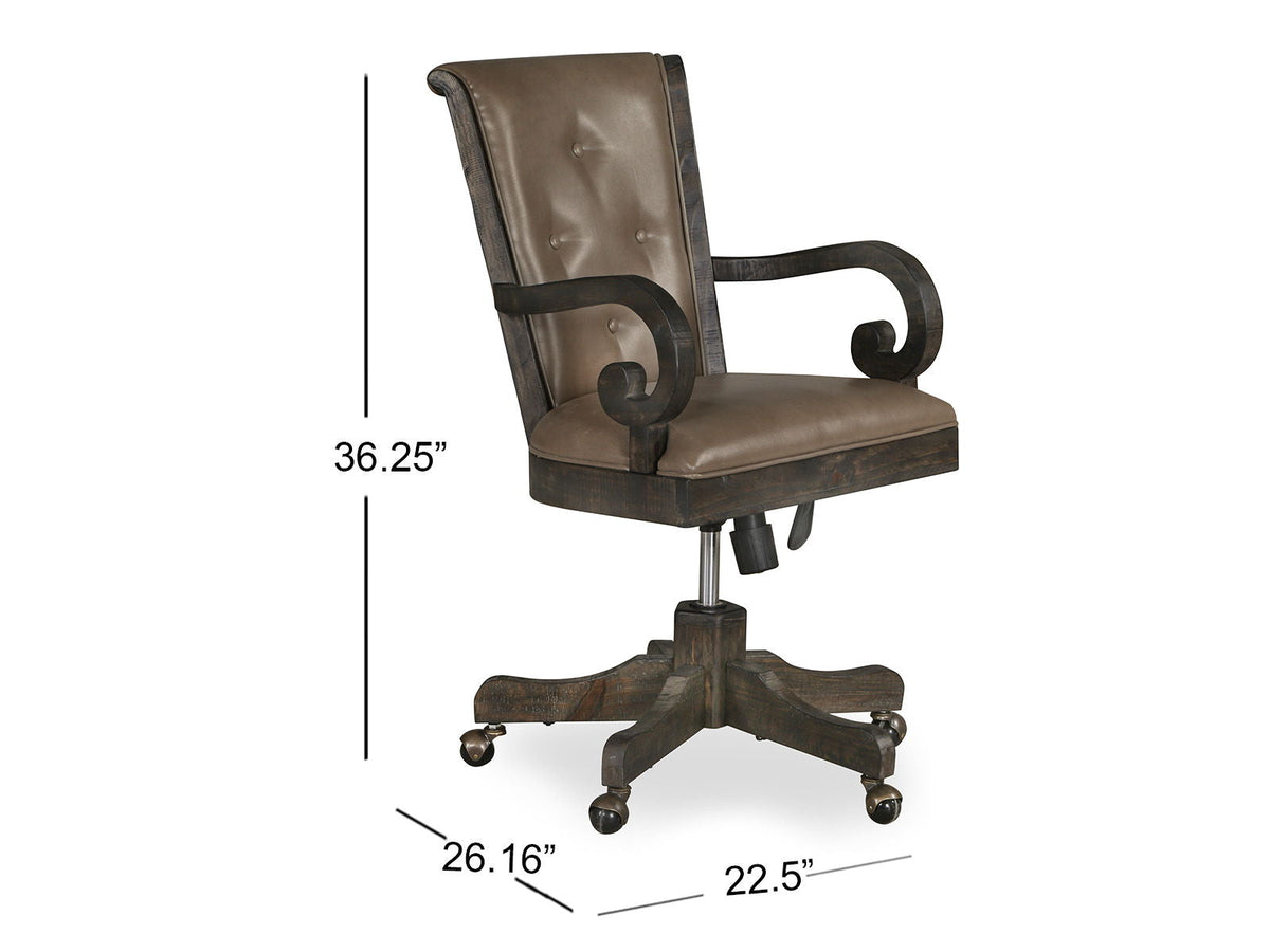 Bellamy - Fully Upholstered Desk Chair - Peppercorn, photo 3 of 5