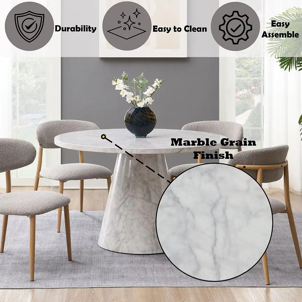 Kacey - Round Dining Table - Engineered Stone by Unique Piece Furniture