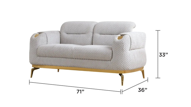 Zoe Modern Style Loveseat by HouseOfZazla
