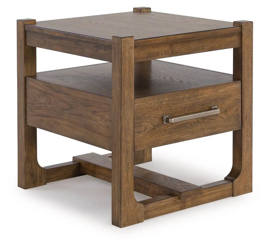 Cabalynn - Square End Table - Light Brown by Unique Piece Furniture