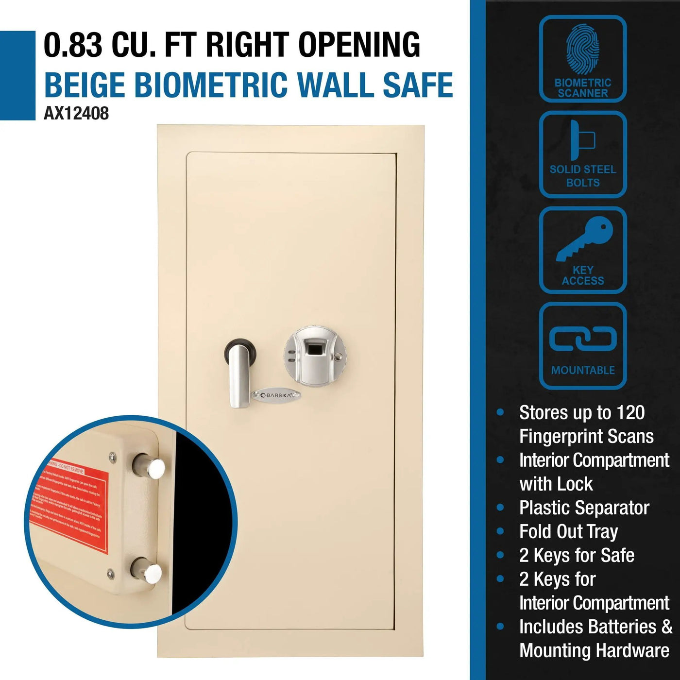 Durable Biometric Wall Safe by HouseOfZazla
