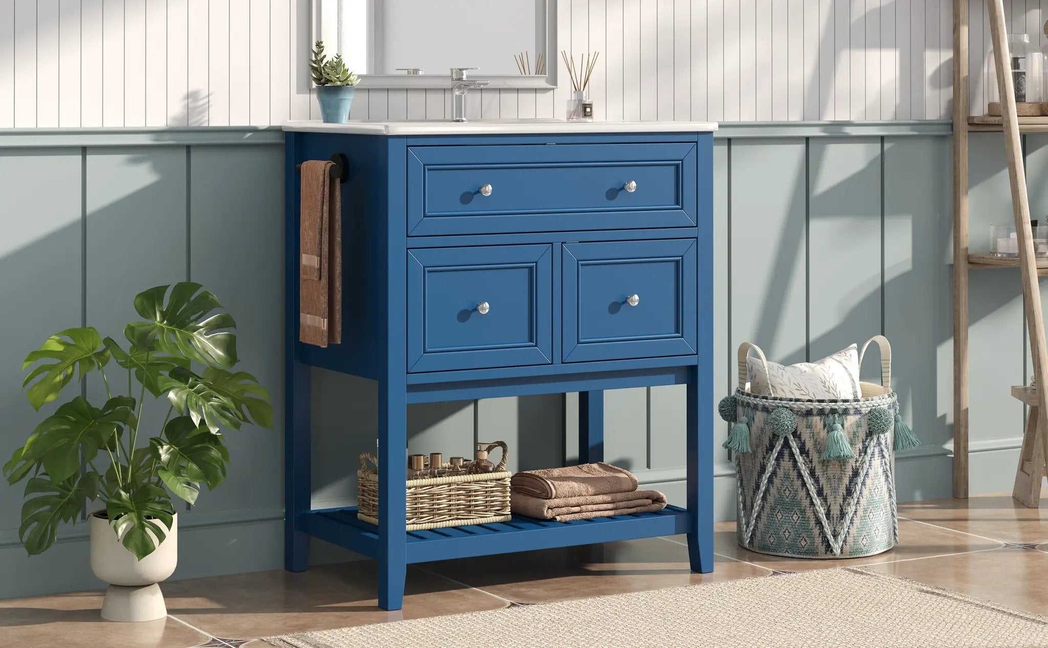 30" Navy Blue Bathroom Vanity by HouseOfZazla
