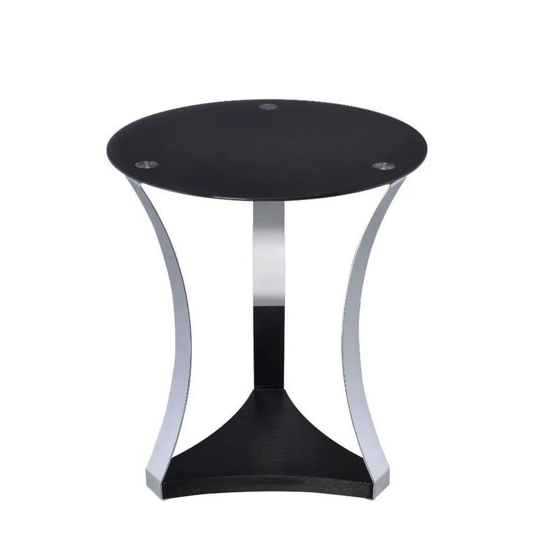 Geiger - End Table - Black Glass & Chrome by Unique Piece Furniture