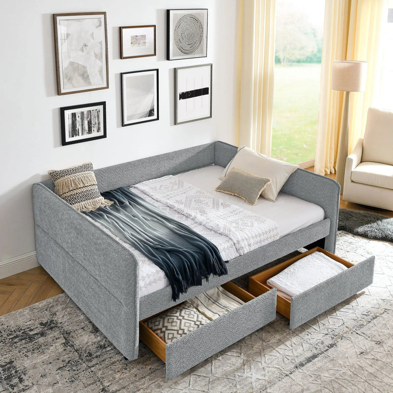 Upholstered Daybed & 2 Drawers by HouseOfZazla