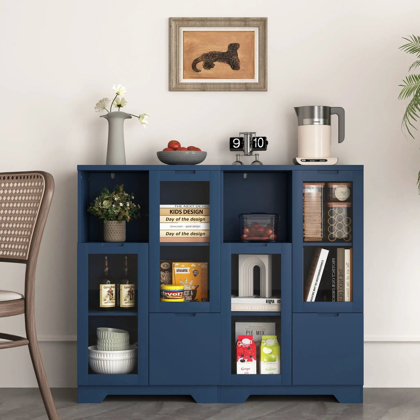 Modern Cabinet With Glass Doors And Drawer by Unique Piece Furniture