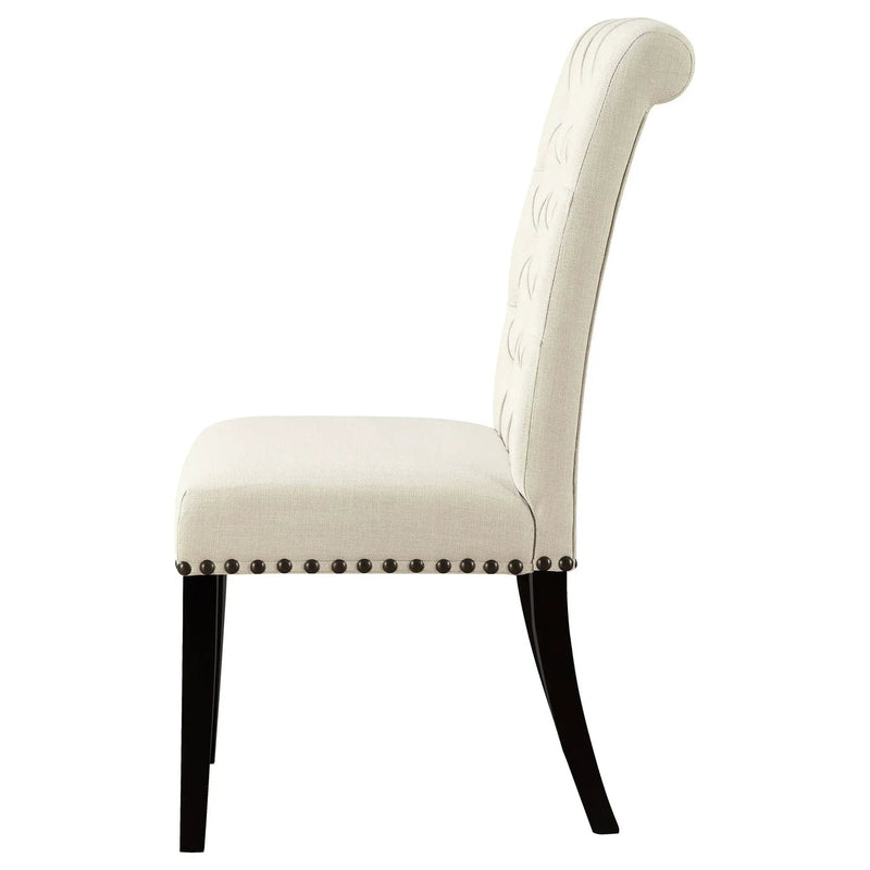 Alana Fabric Upholstered Dining Side Chair Beige (Set of 2) by Unique Piece Furniture