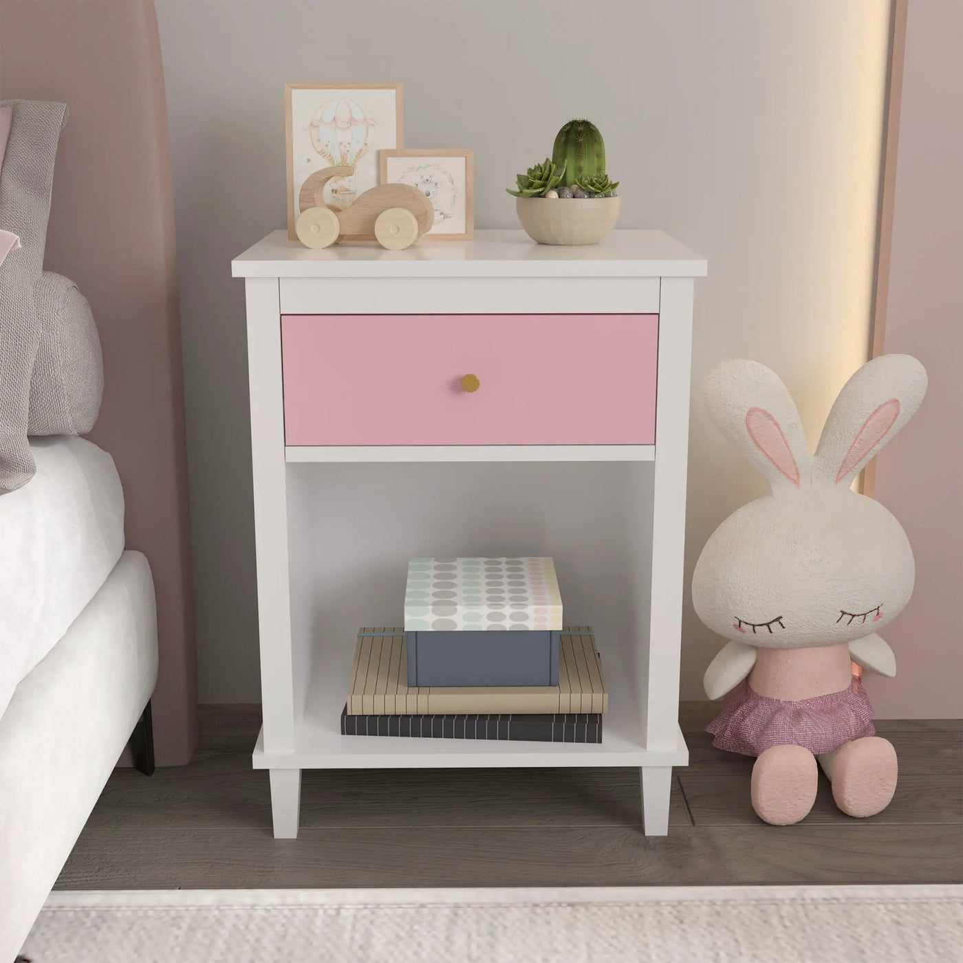 Nightstand With 1 Drawer 1 Shelf by HouseOfZazla