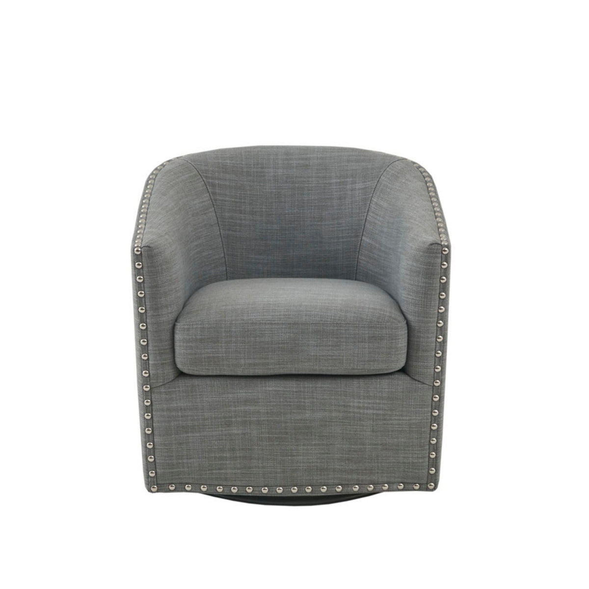 Luxurious Swivel Chair with 360 Degree Rotation and Nailhead Trim - Pearl Silver, photo 23 of 40