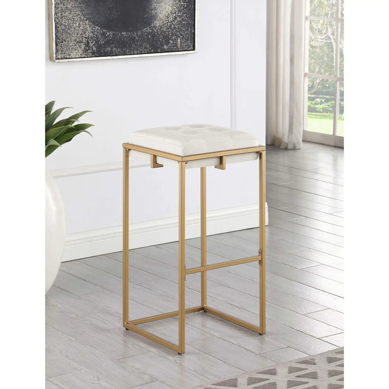 Soccoro - Square Tufted Cushion Stools (Set of 2) - Beige