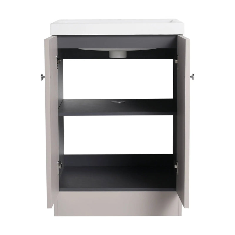 Contemporary Freestanding Bathroom Vanity With Resin Sink & Soft-Close Cabinet Doors by HouseOfZazla