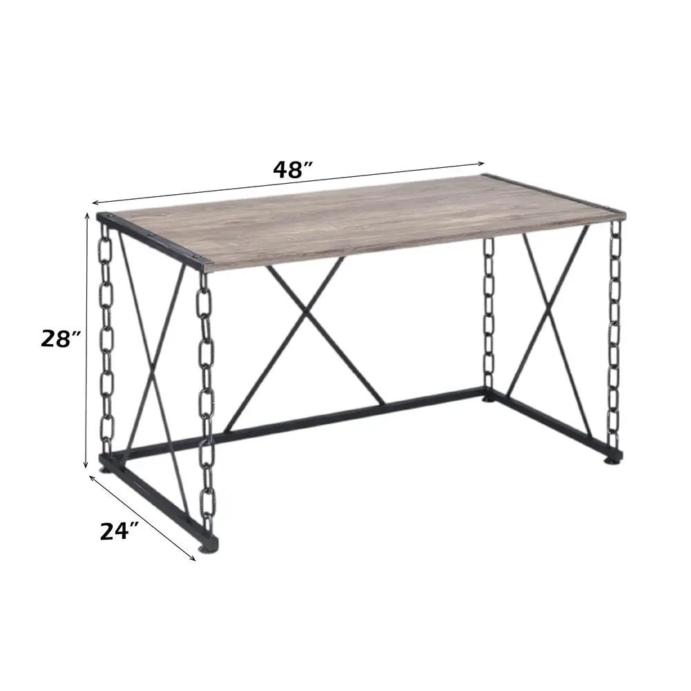 Jodie - Writing Desk (Same Ac00905) - Rustic Oak & Antique Black by Unique Piece Furniture