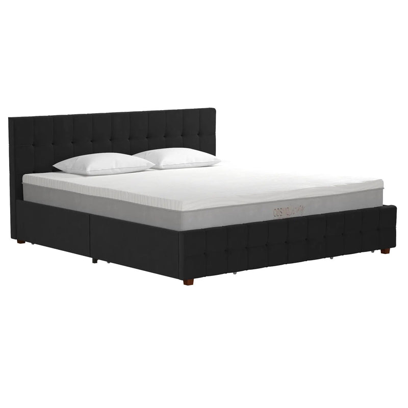 King Upholstered Bed With Storage - Black by Unique Piece Furniture