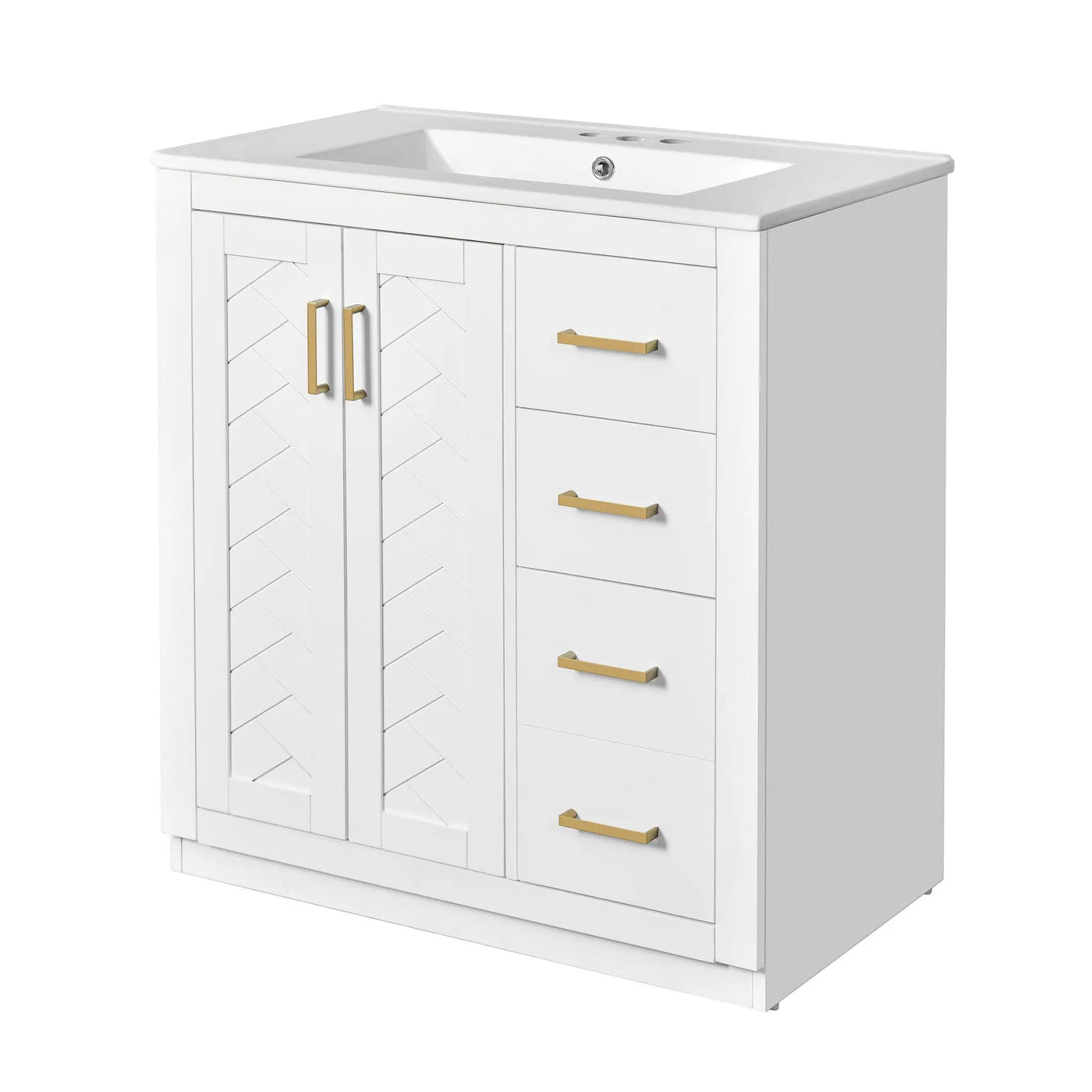 Bathroom Vanity With Sink, Storage Cabinet, Freestanding Set With 3 Drawers & Soft Closing Doors by Unique Piece Furniture