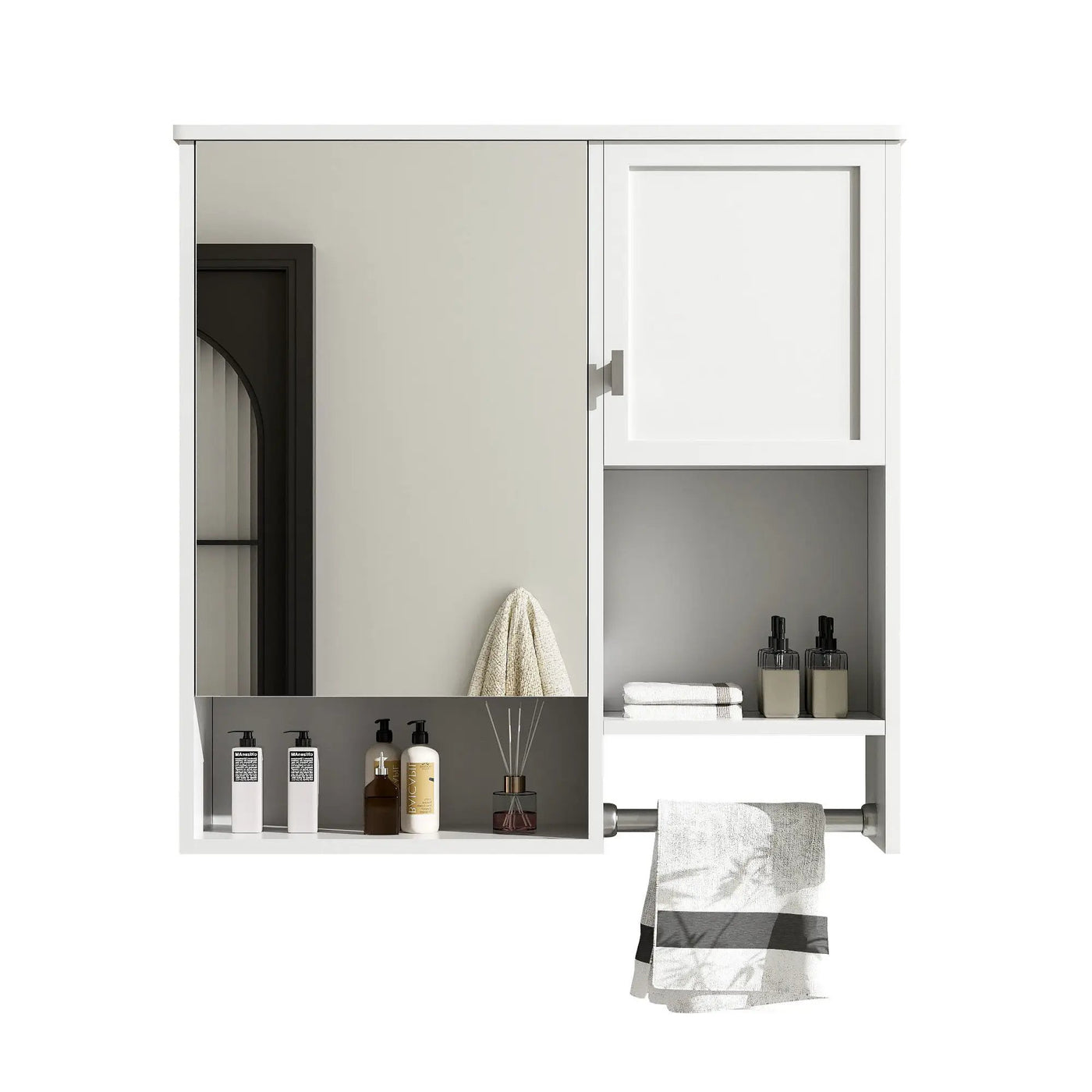 Modern Wall Mounted Bathroom Medicine Cabinet, Bathroom Wall Storage Cabinet With Mirror by HouseOfZazla
