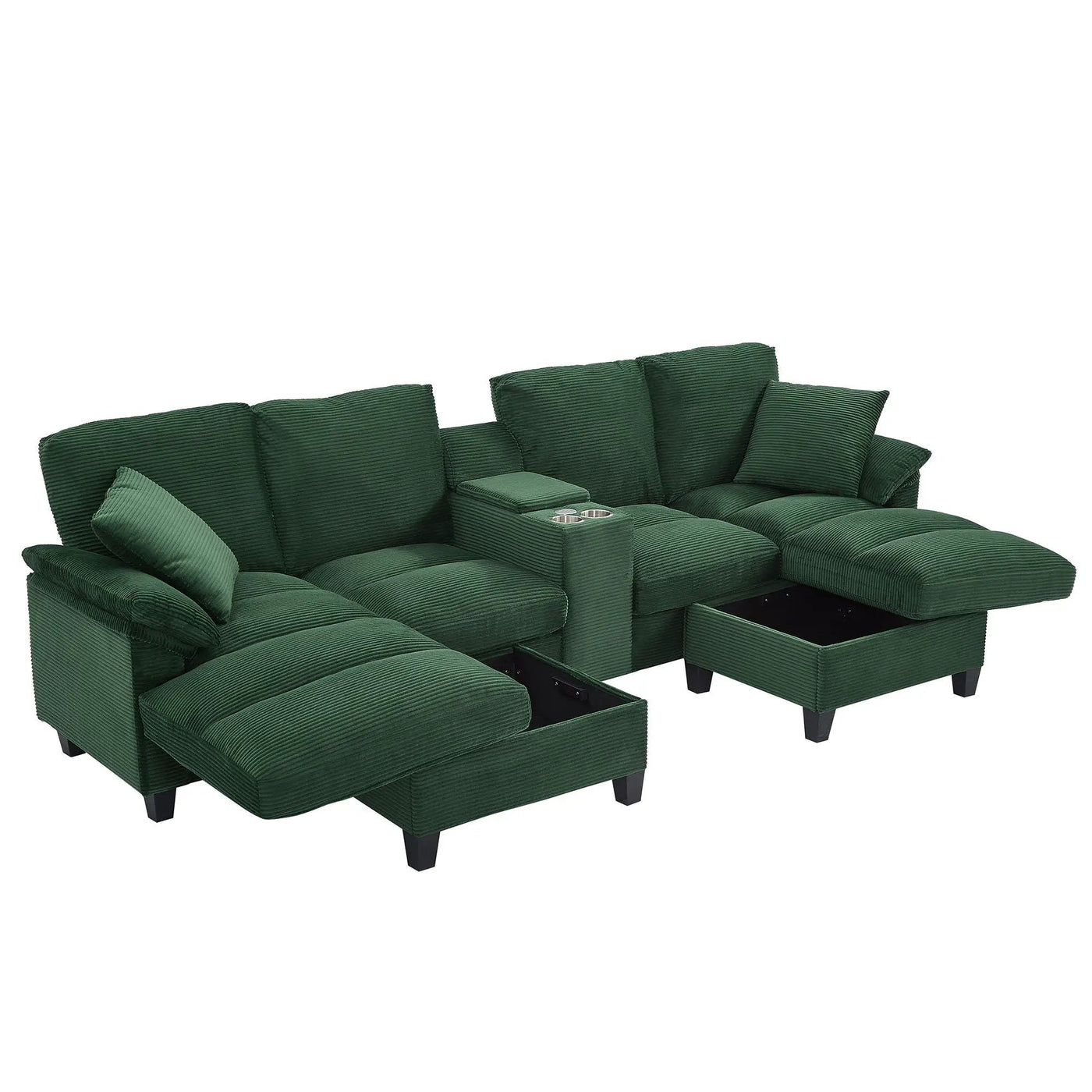 Modern U-Shaped Sectional Sofa With Storage Ottomans by Unique Piece Furniture