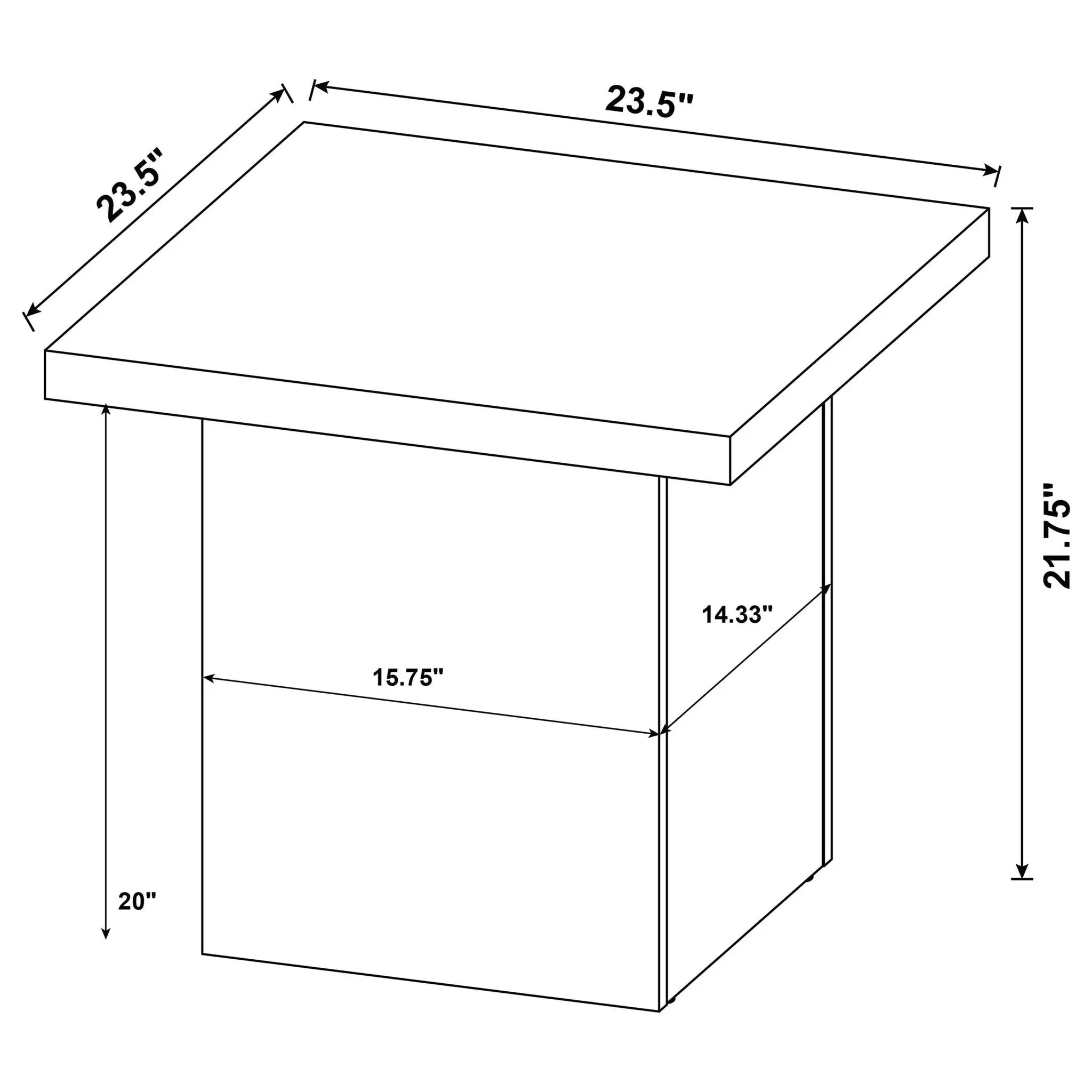 Devar Square Engineered Wood End Table Mango Brown by Unique Piece Furniture