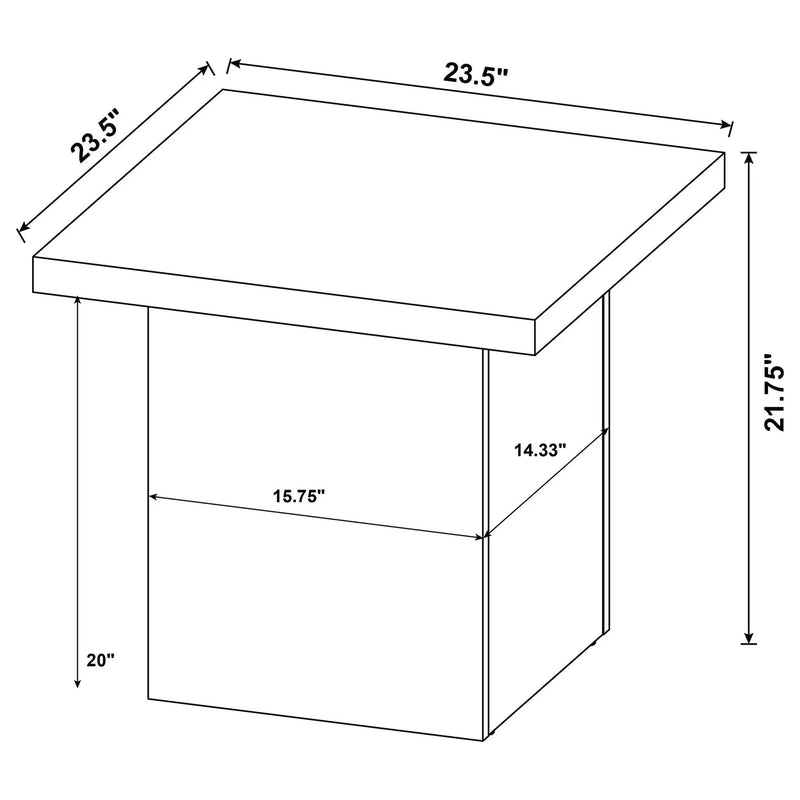 Devar Square Engineered Wood End Table Mango Brown by Unique Piece Furniture