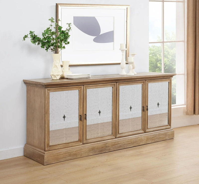 Brockway 4-door Dining Sideboard Buffet Cabinet Barley Brown by Unique Piece Furniture