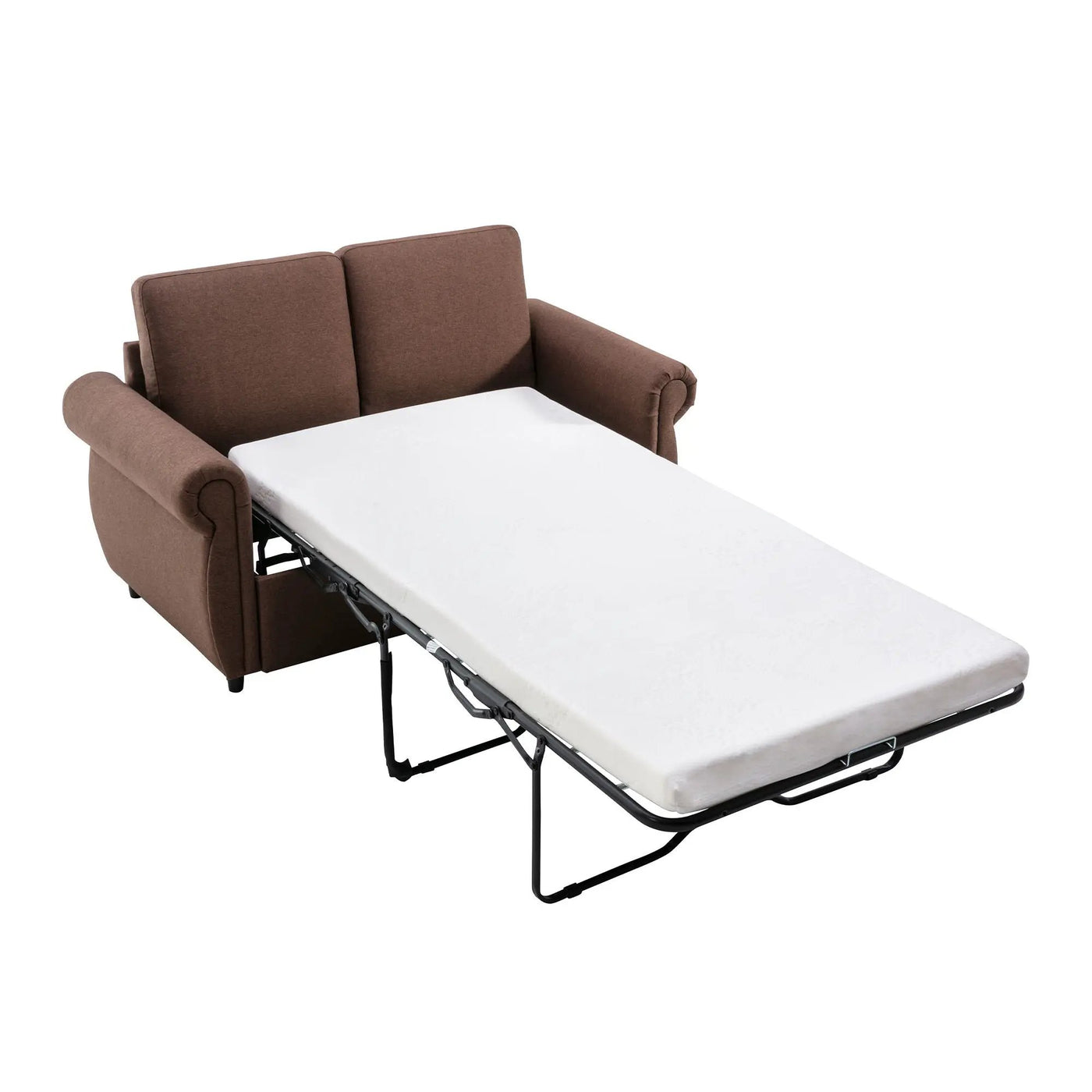 Pull Out Sofa Bed Loveseat Sleeper With Twin Size Memory Mattress With Two USB Ports For Living Room Spaces by HouseOfZazla