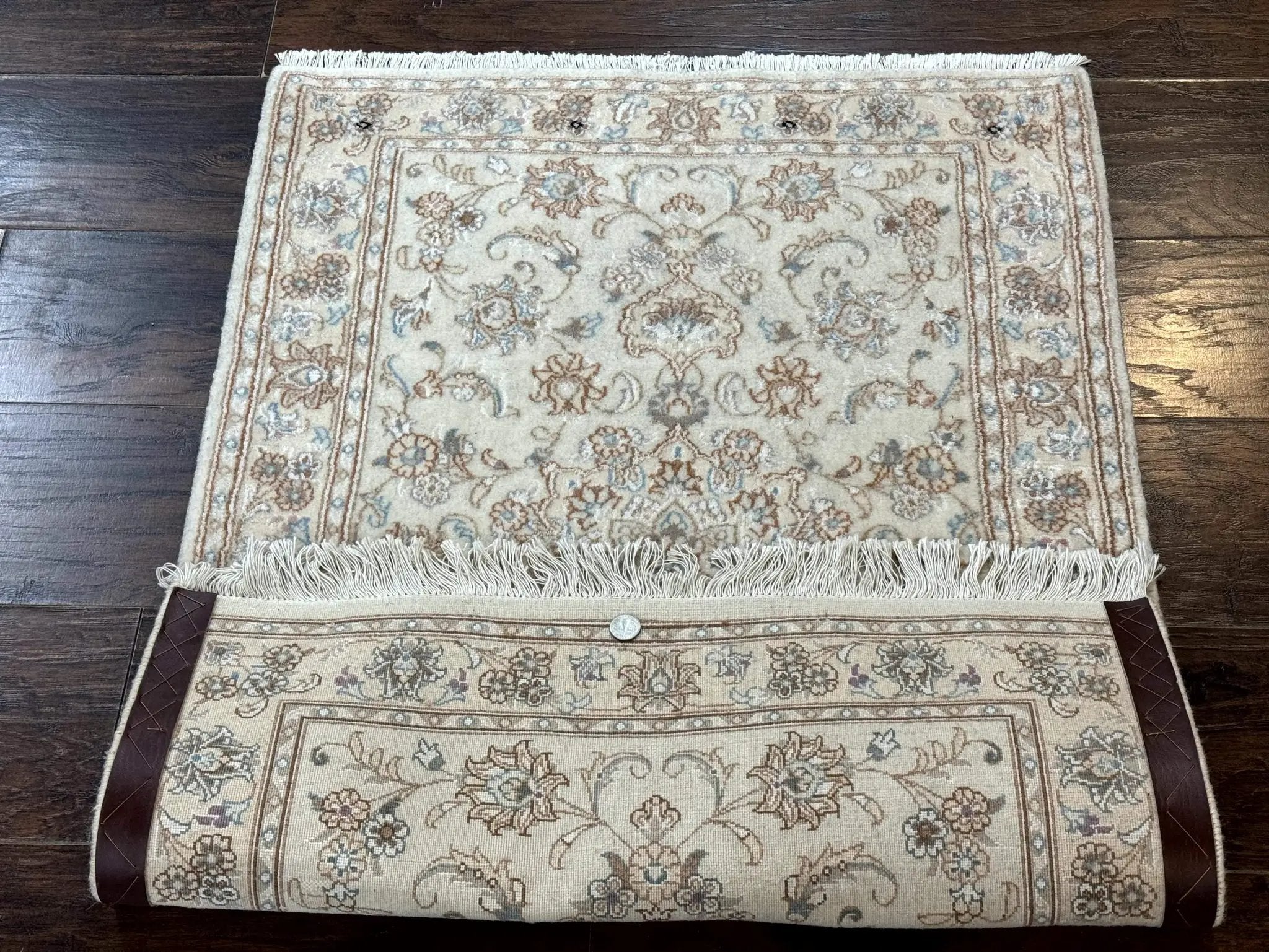 Small Persian Tabriz Rug 2.6 x 3.8, Vintage, Wool and Silk Highlights, Fine 225 KPSI by Jewel Rugs