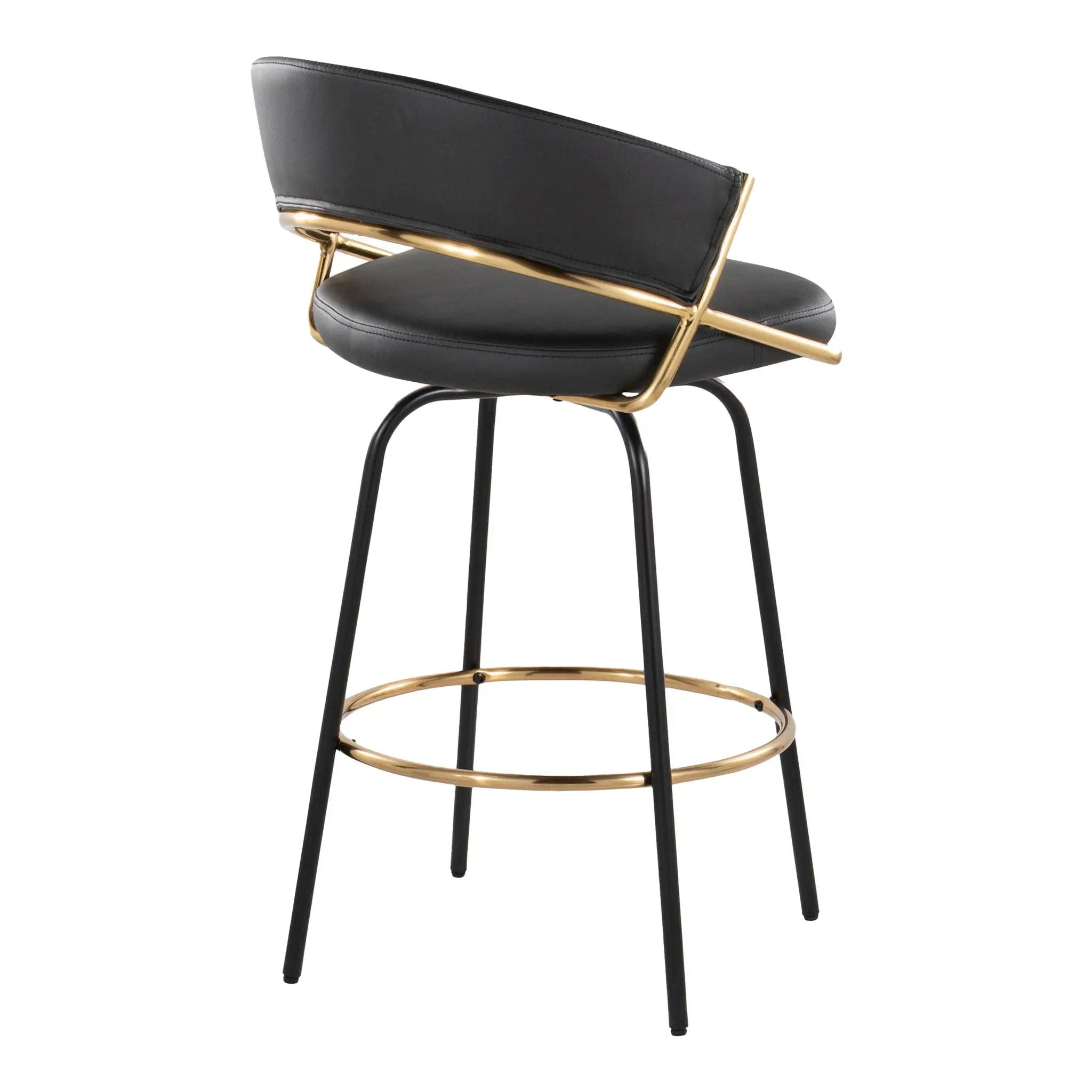 Jie - Fixed Height Contemporary Counter Stool With Swivel Round Footrest (Set of 2) by Unique Piece Furniture