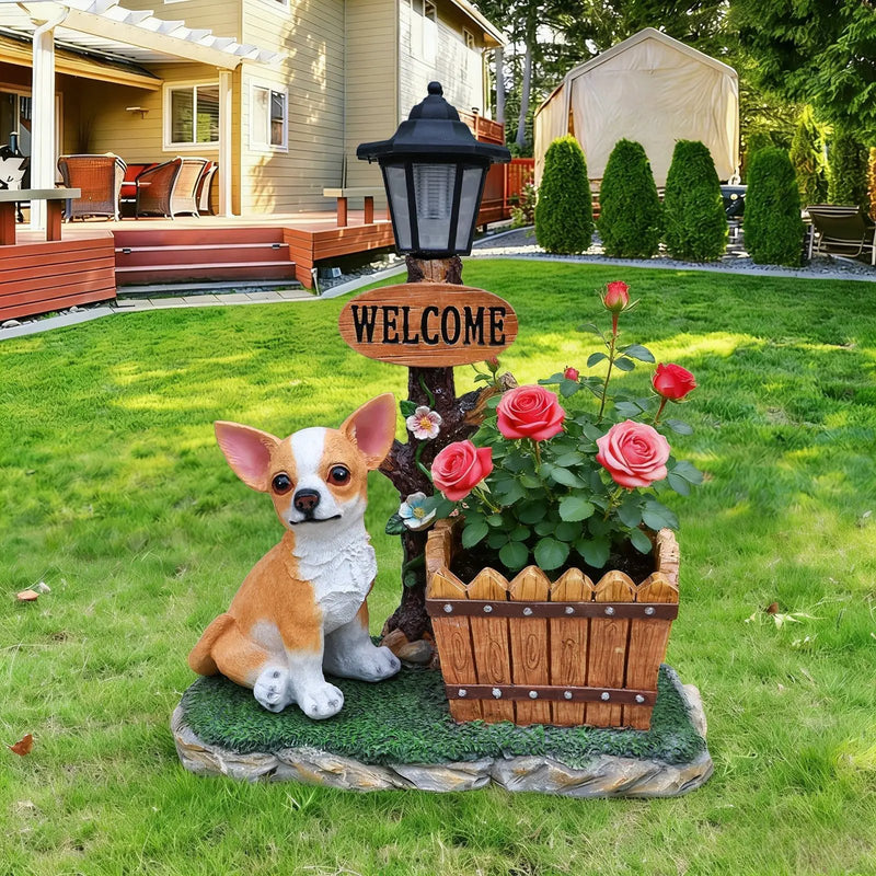 Sitting Chihuahua Dog Planter Statue by HouseOfZazla