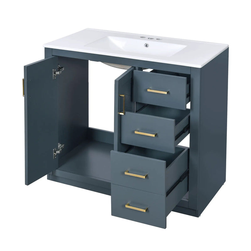 Bathroom Vanity With Sink Combo, Storage Cabinet, Freestanding Set With 3 Drawers & Soft Closing Doors by Unique Piece Furniture
