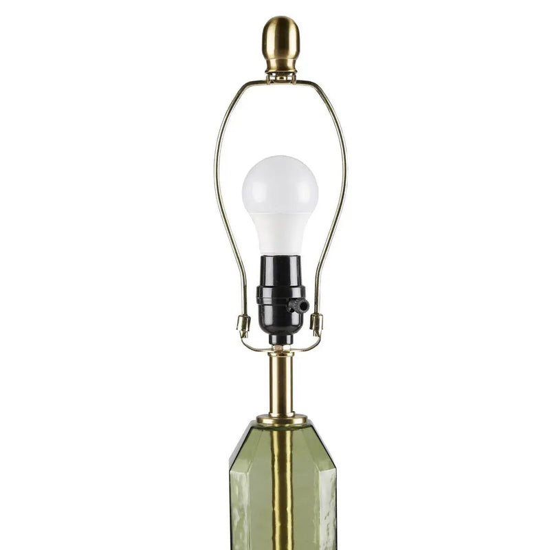 Faceted Green Glass Table Lamp by HouseOfZazla