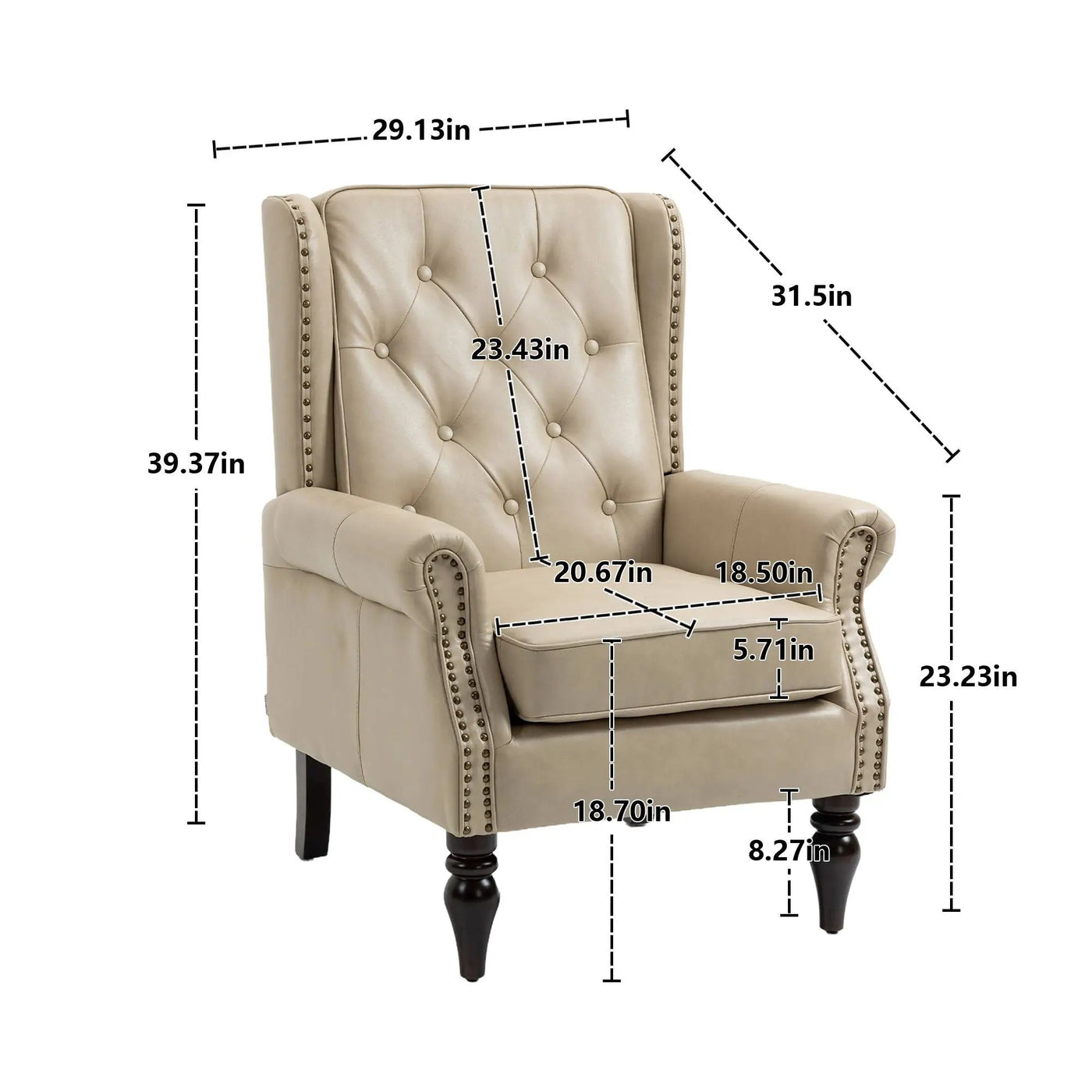 Modern Accent Armchair With Sturdy Wood Legs by HouseOfZazla
