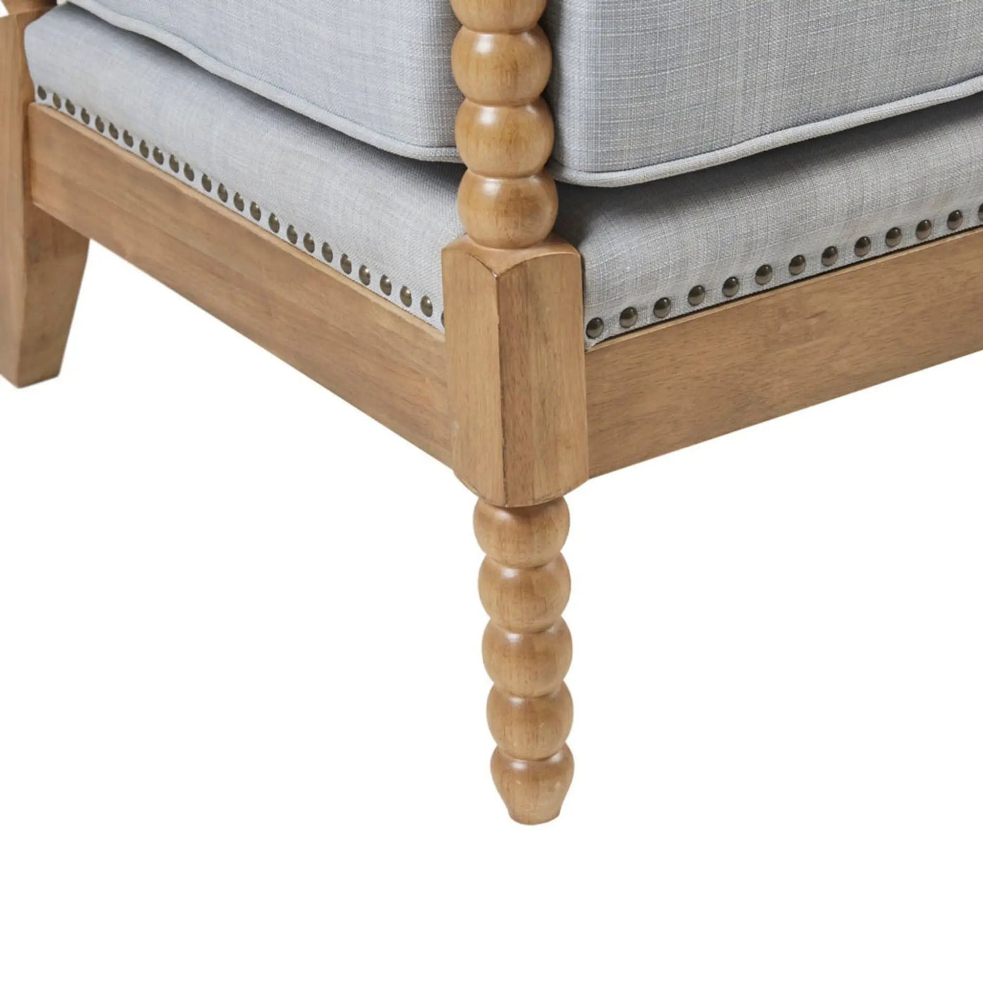 Arm Chair With Open Back Spindle Design, Padded Armrests by HouseOfZazla