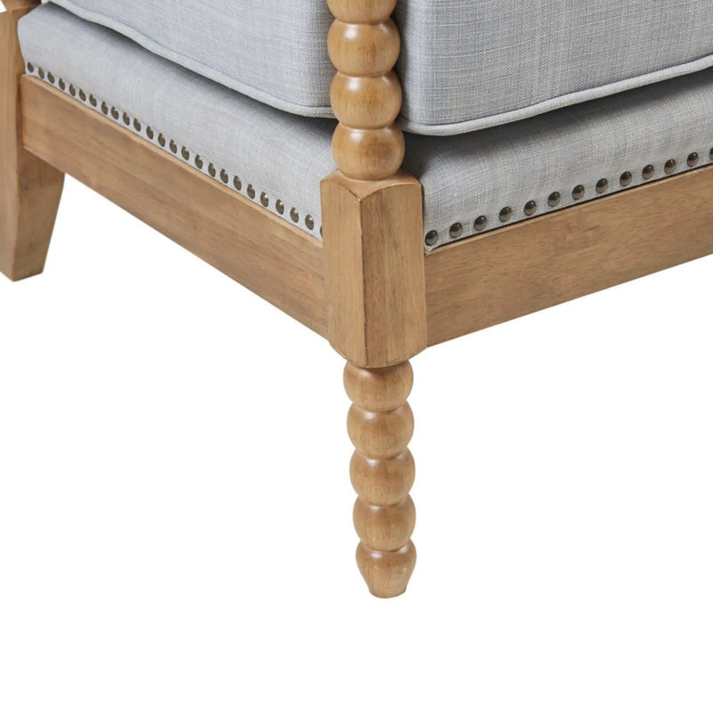 Arm Chair With Open Back Spindle Design, Padded Armrests by Unique Piece Furniture