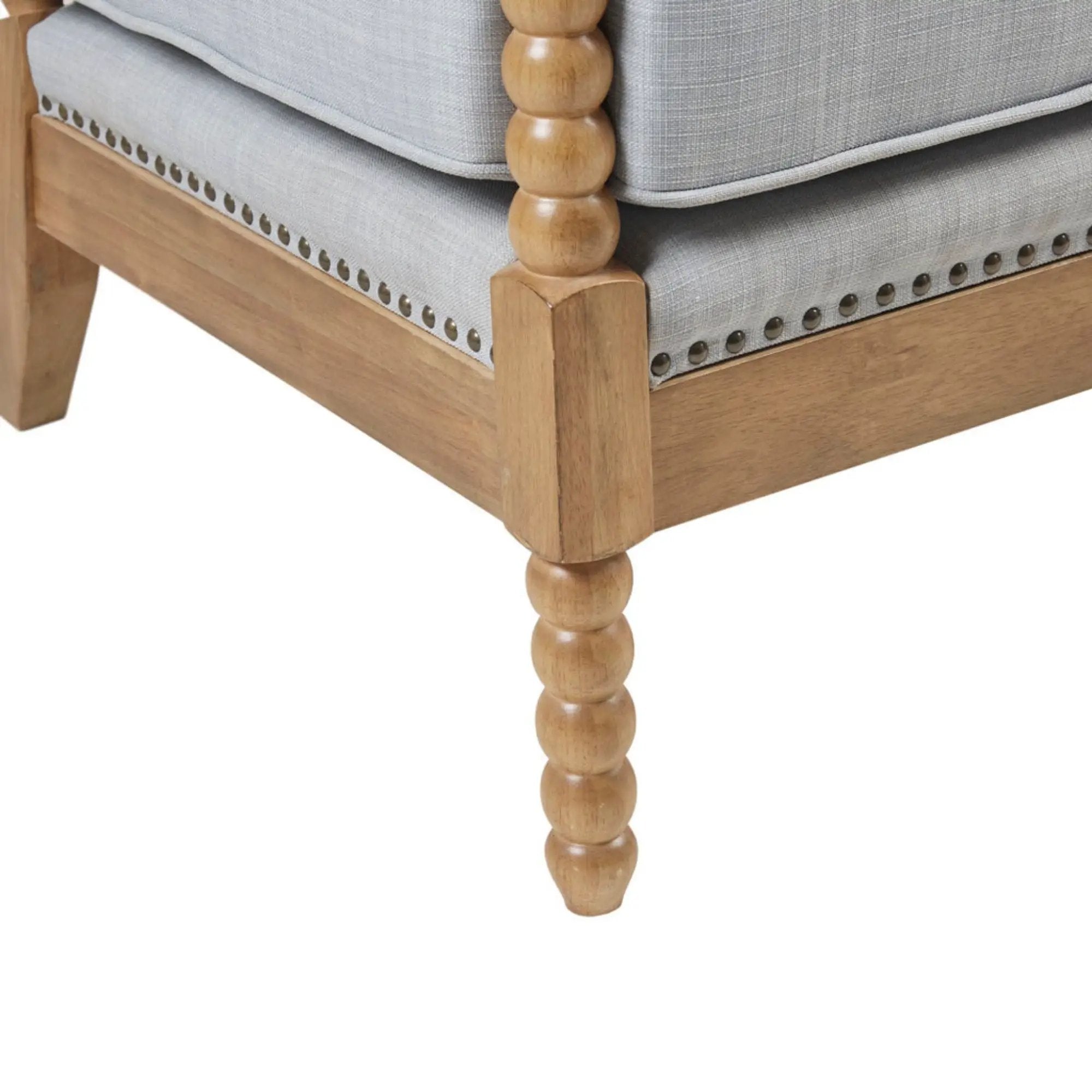 Arm Chair With Open Back Spindle Design, Padded Armrests by HouseOfZazla