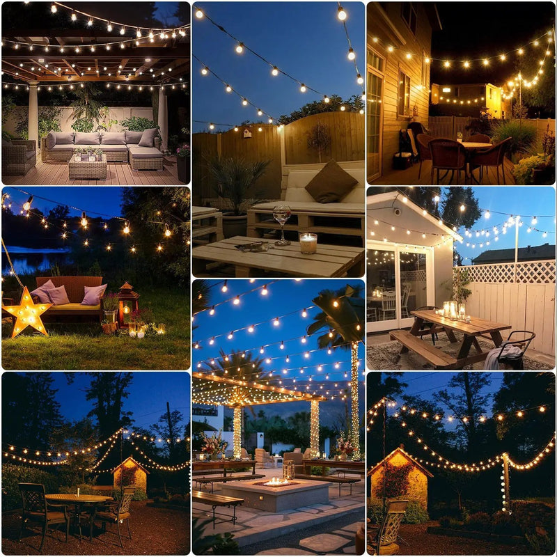 98FT LED Outdoor String Lights with 50 Shatterproof Bulbs by HouseOfZazla