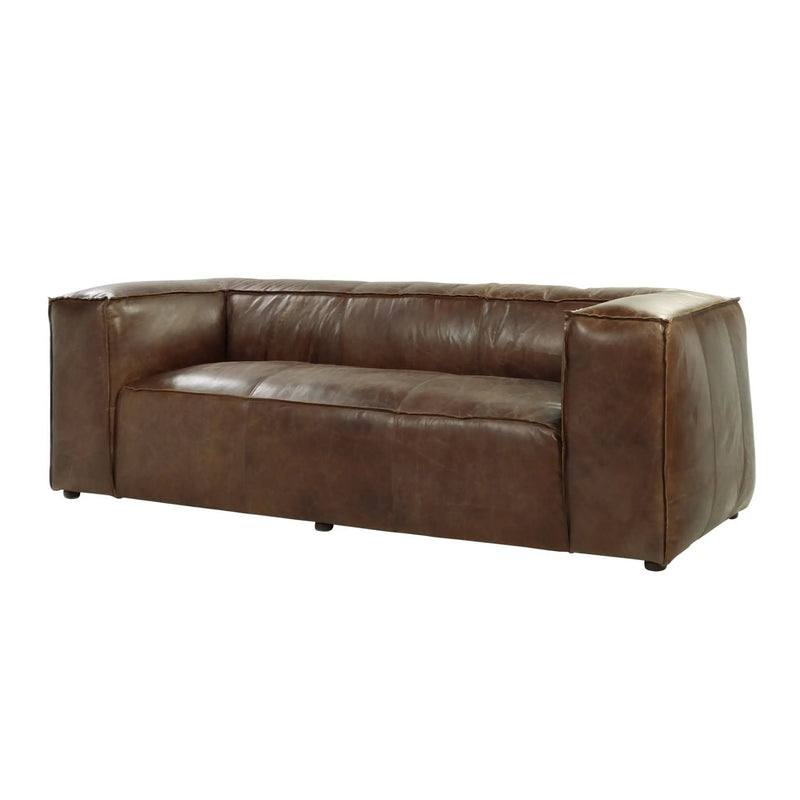 Brancaster Grain Leather Sofa - Brown by HouseOfZazla