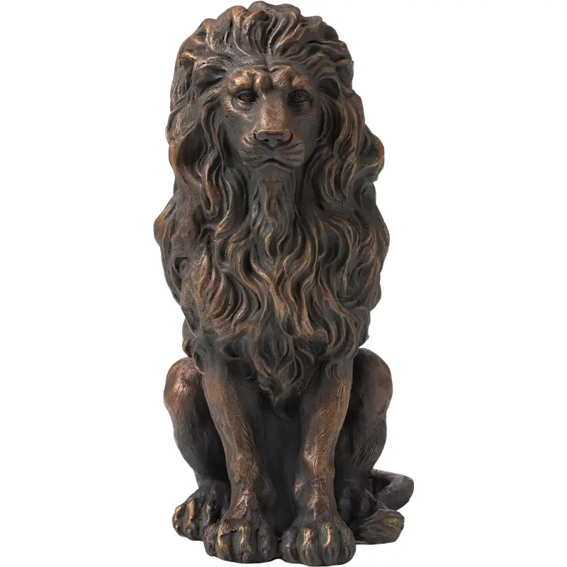 20.5" Resin Lion Statue, Outdoor and Indoor Decorative Sculpture by HouseOfZazla