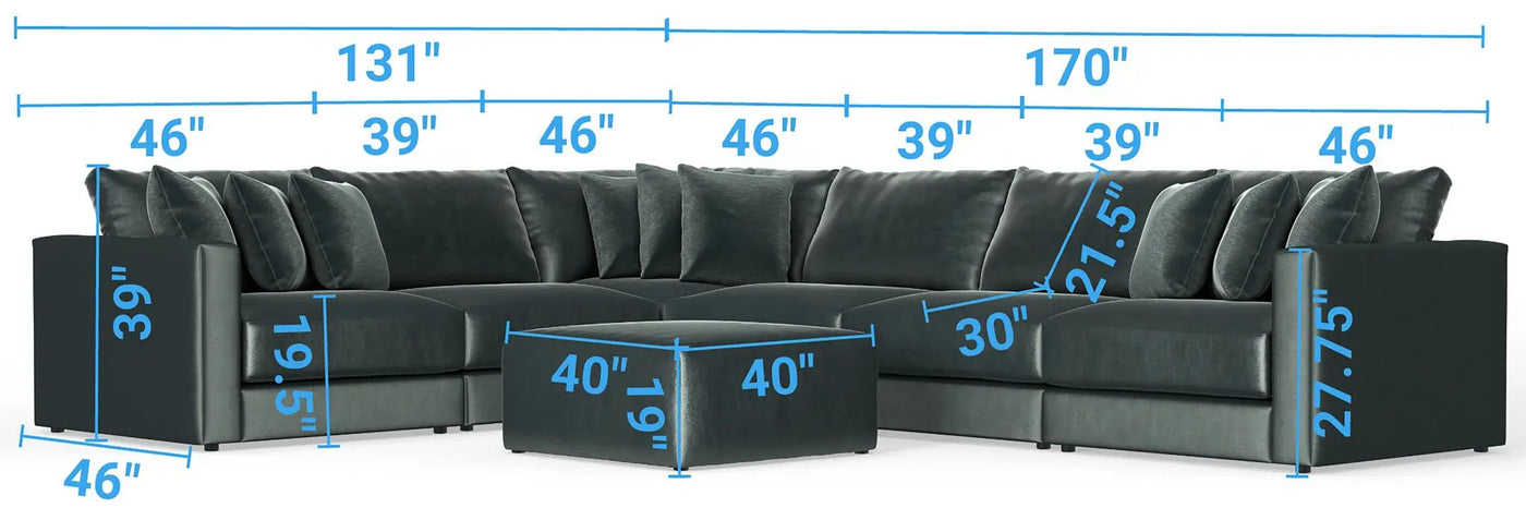 Remington - Modular Sofa And Cocktail Ottoman by Unique Piece Furniture