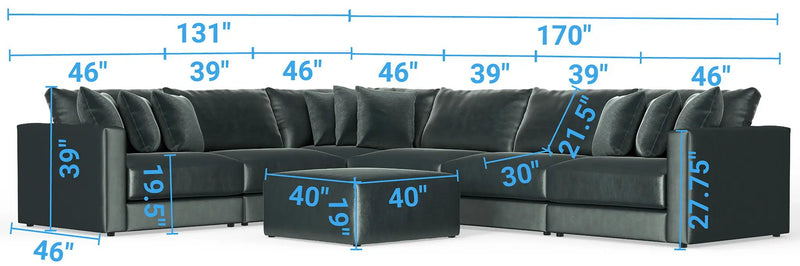 Remington - Modular Sofa And Cocktail Ottoman by Unique Piece Furniture
