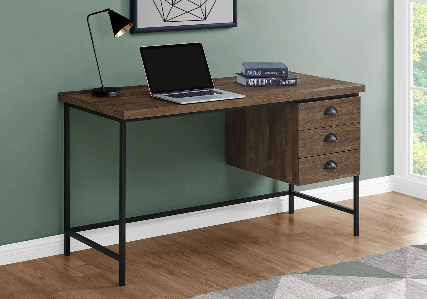 Computer Desk For Home Office, Laptop, 3 Storage Drawers, Contemporary & Modern by HouseOfZazla