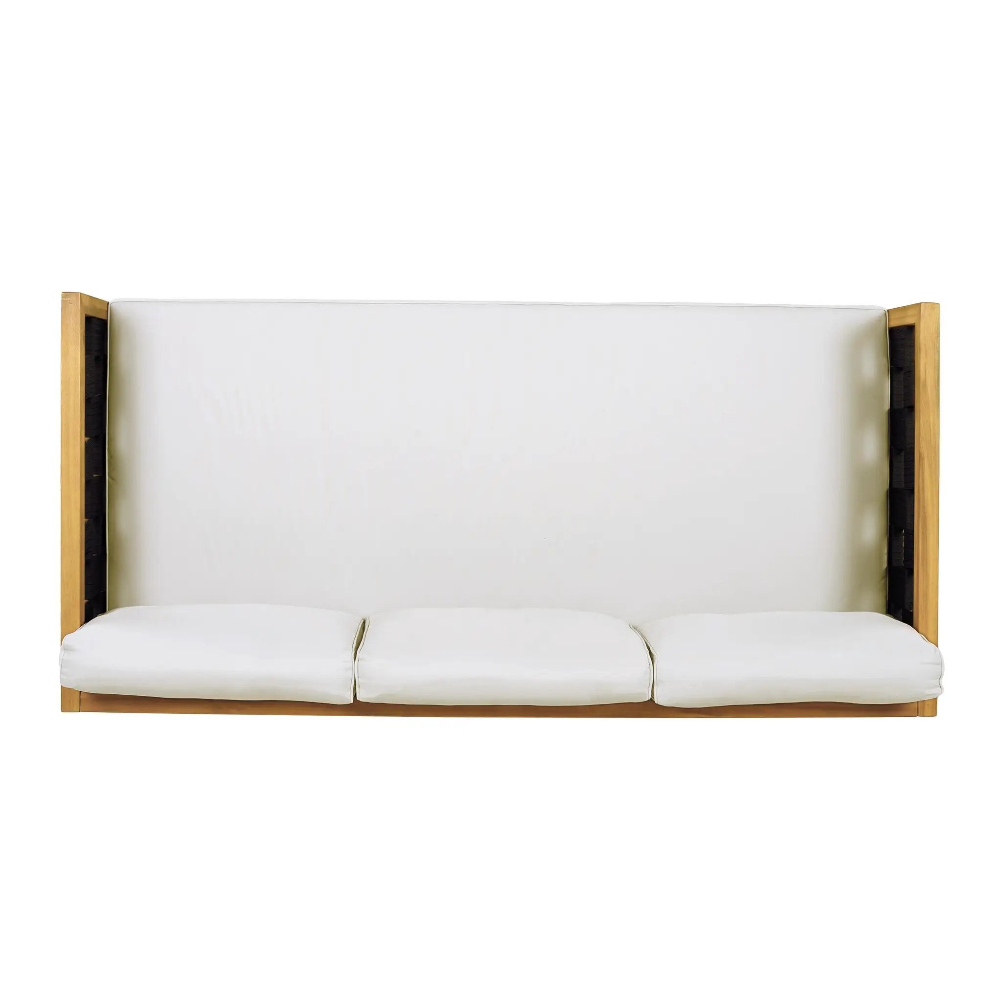 Three-Seater Outdoor Daybed - Acacia Wood Teak Finish Frame by HouseOfZazla