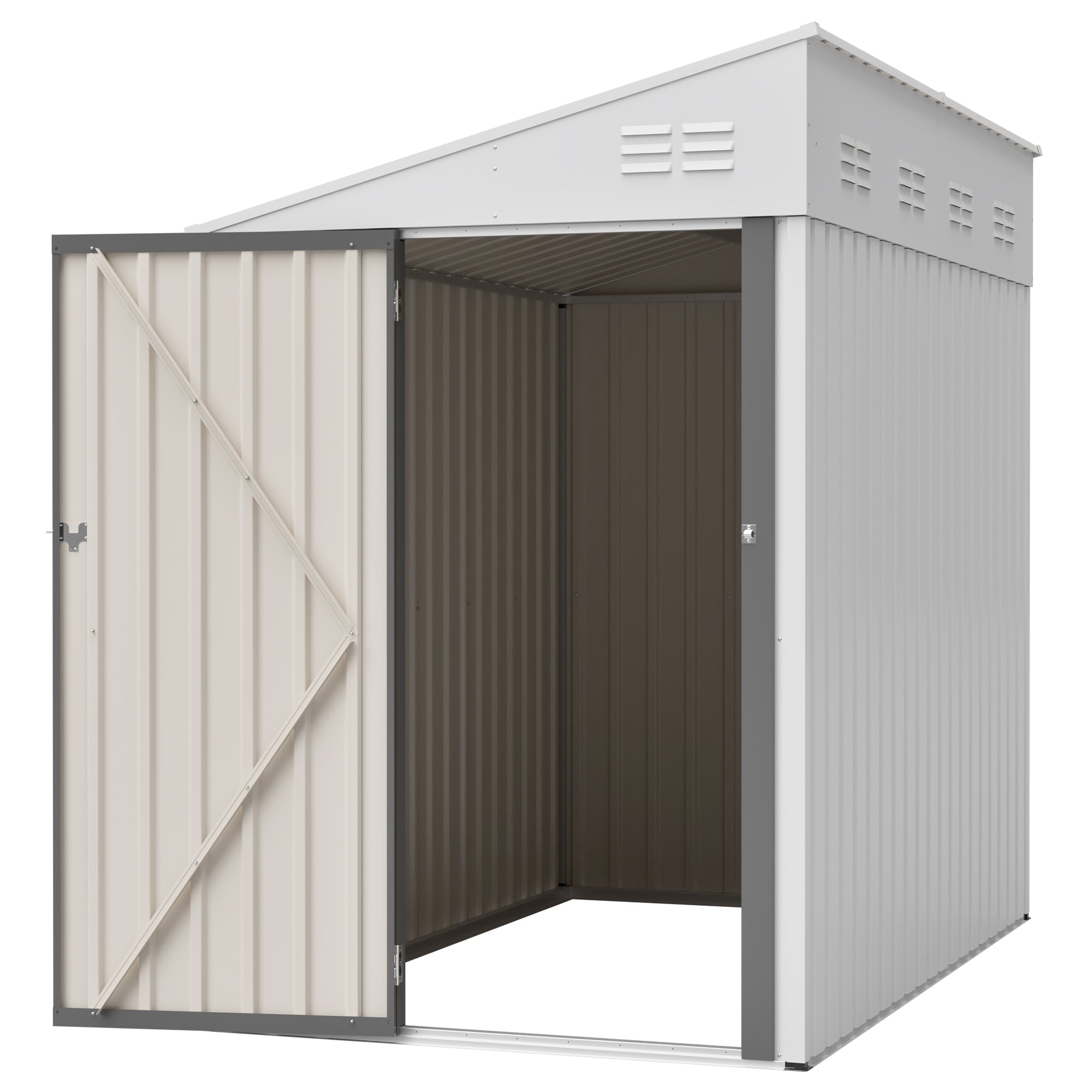 White 4' x 7' Lean-To Storage Shed by HouseOfZazla
