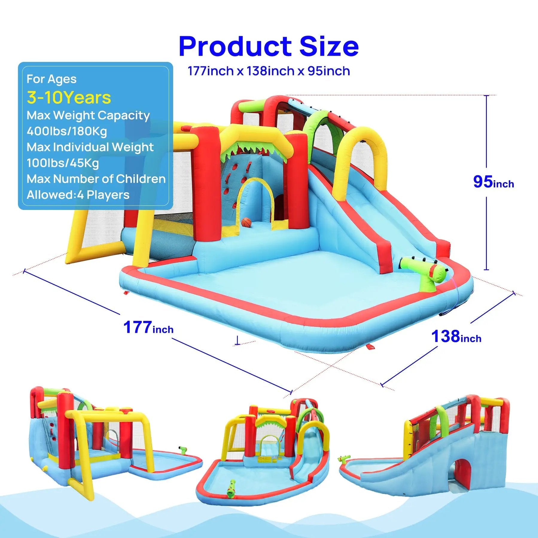 7-in-1 Inflatable Slide Water Park and Garden Bouncer by HouseOfZazla