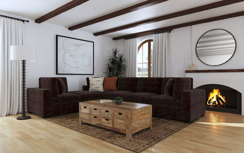 Lakeview 6-piece Upholstered Modular Sectional Chocolate by Unique Piece Furniture