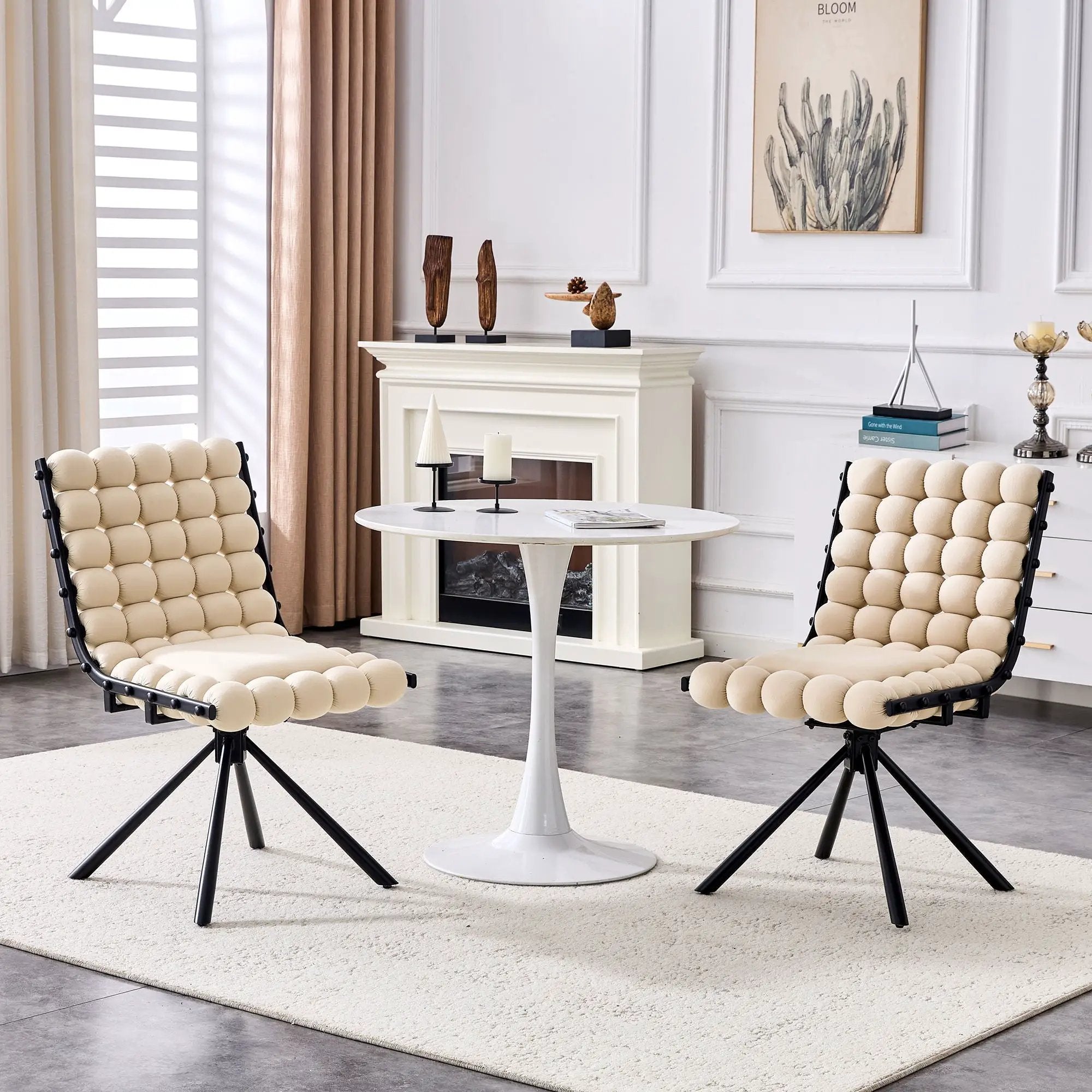 Puffy Bubble, Ball Chain Dining Chairs For Dining Room (Set of 2) by Unique Piece Furniture